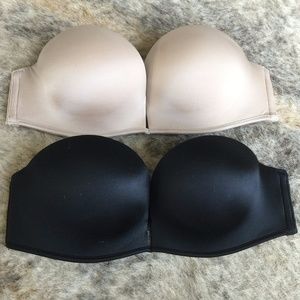 2 Victoria's Secret Strapless Bombshell Bras 32A